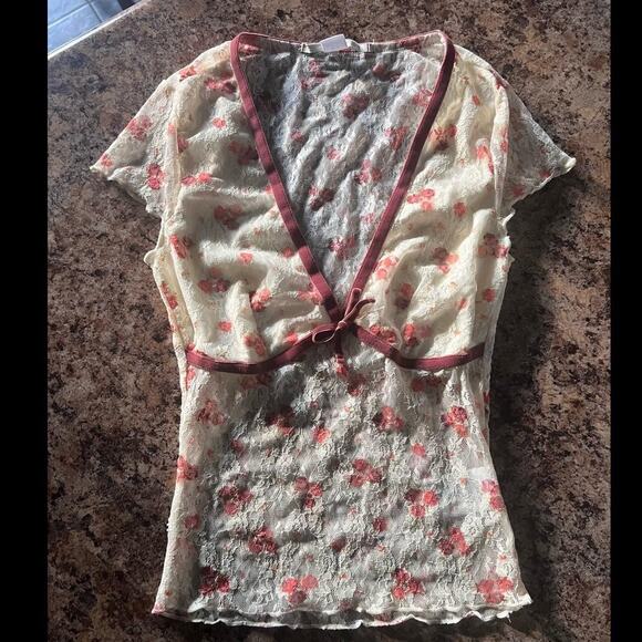 Kimchi Blue Madison Semisheer Lace Blouse - S - Picture 7 of 8